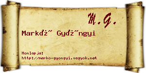 Markó Gyöngyi névjegykártya