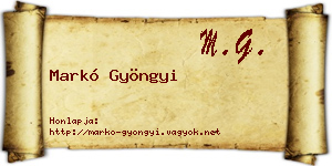 Markó Gyöngyi névjegykártya